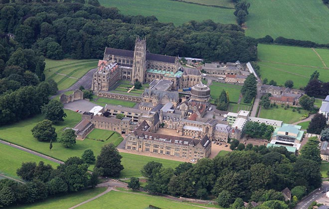 Aerial photograph of the Downside estate