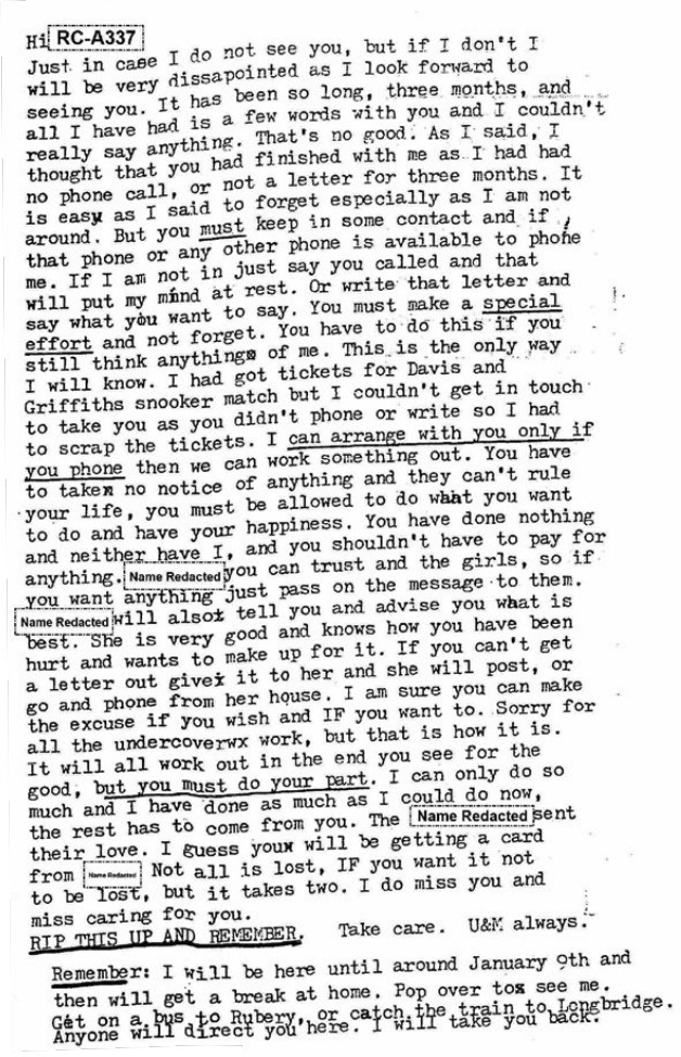 A typed letter from James Robinson to name (redacted with id RC‐A337)